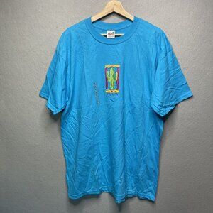 Vintage Anvil Tucson Cactus Graphic T-Shirt XL Blue 100% Cotton Casual Crewneck